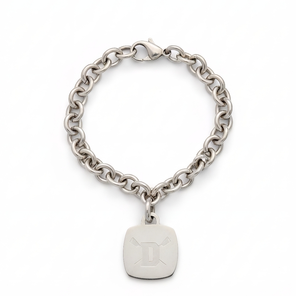 Tiffany and Co Engraved D Charm Bracelet Size 7.5
